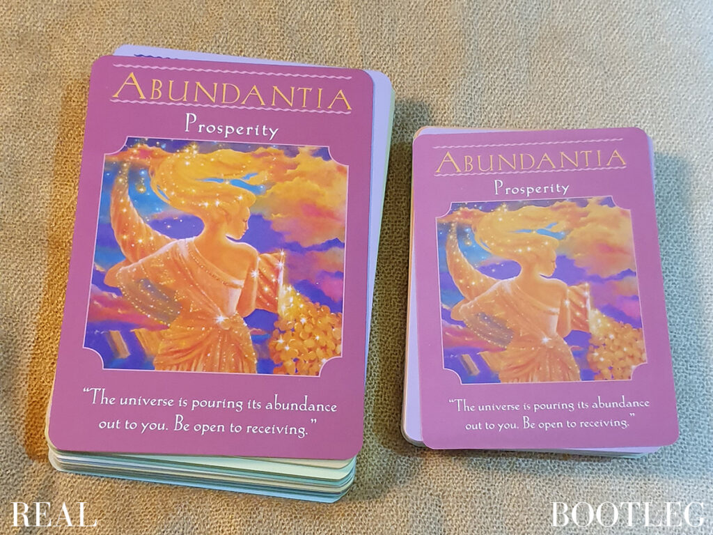 Authentic Goddess Guidance Oracle Cards versus a counterfeit / bootleg - cards