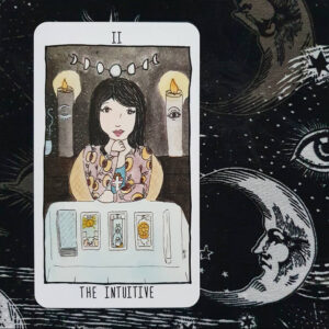 Photo of the Intuitive card from The Quirky Creatives Tarot by Kevin Dones