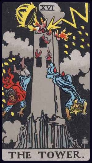 The Tower card from the Rider Waite Smith deck