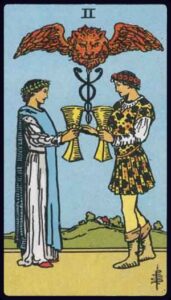 the two of cups from the rider waite smith tarot