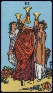 three of cups from the rider waite smith tarot