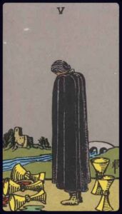 five of cups from the rider waite smith tarot