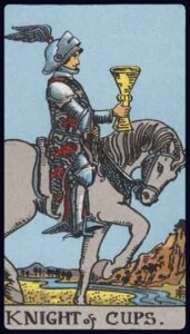 knight of cups tarot card from the rider waite smith tarot deck