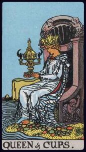 queen of cups from the rider waite smith tarot