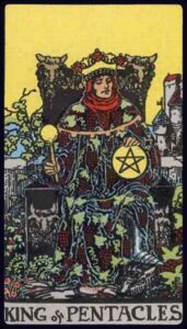 the king of pentacles from the rider waite smith tarot