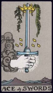 ace of swords from the rider waite smith tarot