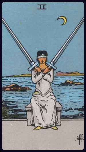 two of swords from the rider waite smith tarot