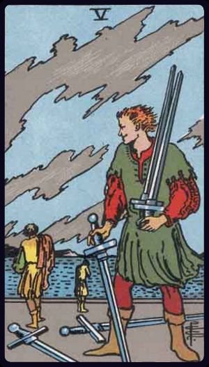 five of swords from the rider waite smith tarot