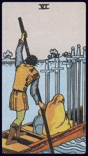 six of swords from the rider waite smith tarot