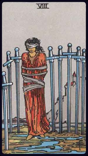 eight of swords from the rider waite smith tarot