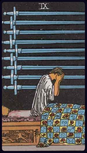 nine of swords from the rider waite smith tarot