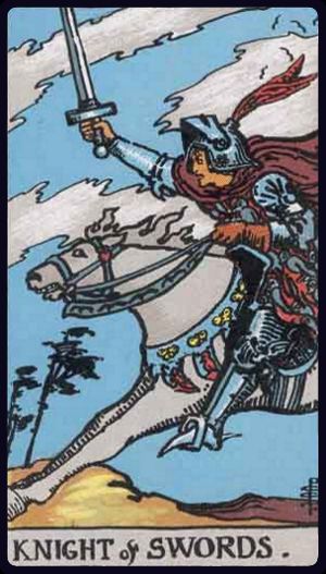 knight of swords from the rider waite smith tarot