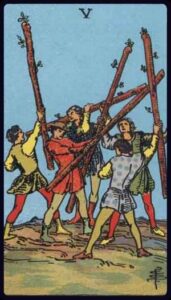 five of wands from the rider waite smith tarot