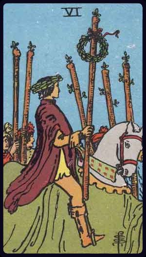 six of wands from the rider waite smith tarot