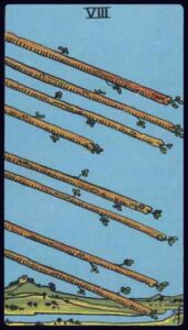 eight of wands from the rider waite smith tarot