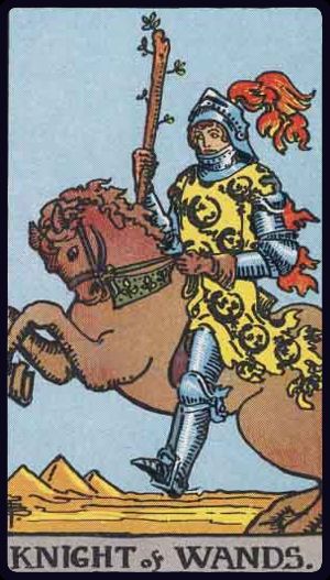 knight of wands from the rider waite smith tarot