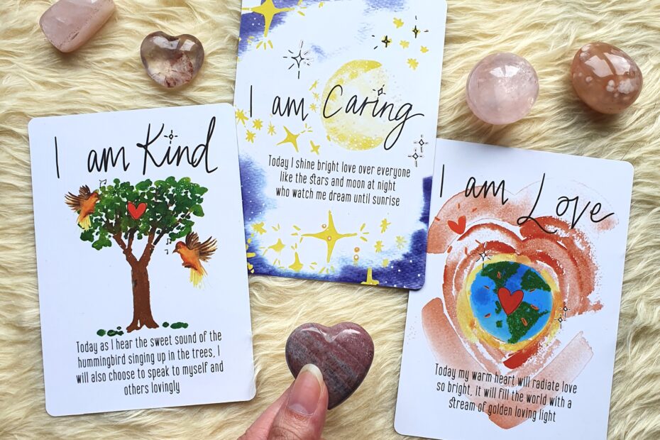 photo of three cards from the sunchild affirmation cards