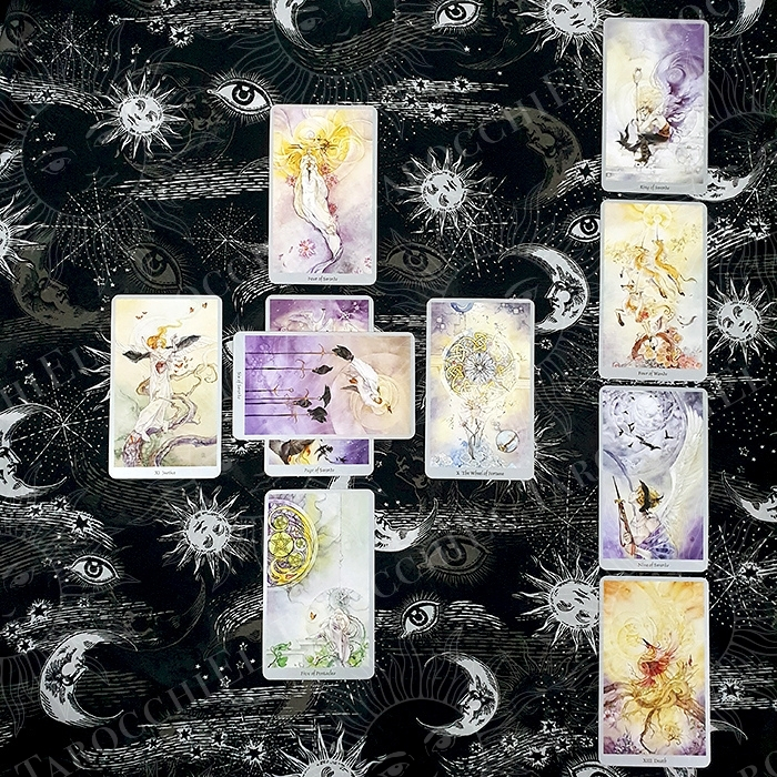 A photo of tarot reading Guiding Cross by El Tarocchi